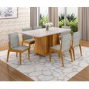 Ver imagem 1 de Conjunto Mesa com 6 Cadeiras Harpa Marrom/Marromle/Off White