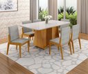 Ver imagem 1 de Conjunto Mesa com 6 Cadeiras Harpa Marrom/Marromle/Off White