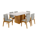 Ver imagem 2 de Conjunto Mesa com 6 Cadeiras Harpa Marrom/Marromle/Off White