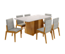 Ver imagem 2 de Conjunto Mesa com 6 Cadeiras Harpa Marrom/Marromle/Off White