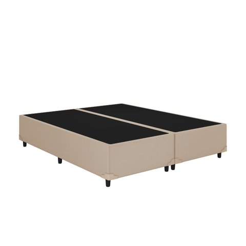 Base Box Queen Bipartido 158x198 Bege Corino
