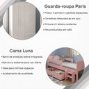 Ver imagem 5 de Conjunto Quarto Infantil Cama Luna Plus Rosa 2 Baús e Escada + Guarda-Roupa Paris 4 Portas - Branco