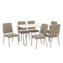 Ver imagem 1 de Conjunto de Mesa Completo com 6 Cadeiras Estofadas Cmc996nk Kappesberg Crome