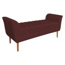 Ver imagem 2 de Calçadeira Recamier Casal 1,50m Londres Veludo Marsala - Pallazio