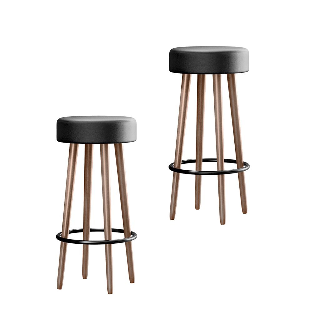 Banqueta Alta 70cm Berlin KIT COM 2:Preto