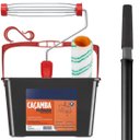 Ver imagem 6 de Bandeja Caçamba Pintura 10l com Alça + Suporte Garfo + Rolo de Pintura 23cm 8mm + Cabo Extensor 1,28