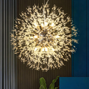 Ver imagem 3 de Luminária Pendente 66cm Dente Leão 1292 Cristais Dourado 16 X G9 Lustre Teto Gimpo Kjdd-l-458-gold