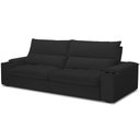 Ver imagem 2 de Sofá Retrátil Reclinável para Sala de Estar Living 280cm Nápoles F04 Veludo Preto - Lyam Decor
