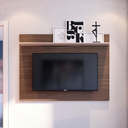 Ver imagem 1 de Painel para Tv até 55 Polegadas Maia Sala de Estar Nogueira Real Off White Colibri