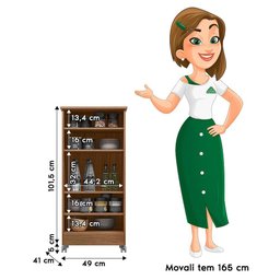 Armário Multiuso Lírio 49cm 1 Porta Naturale Moval - 4