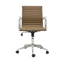 Ver imagem 3 de Cadeira Giratória Baixa Office Sevilha Rivatti em Pu Fendi Base Rodízio Cromado