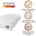 Ver imagem 2 de Colchão Solteiro Espuma D33 Vangogh Pillow Top 88x188x29cm Branco Hellen Branco