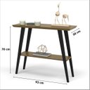 Ver imagem 3 de Aparador Davi Tampo Mdf 30mm Freijó Pés em Madeira Preto - Ofertamo