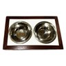 Comedouro Duplo Elevado Doha Madeira Potes Inox Gatos E Cachorros - 6