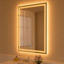 Ver imagem 1 de Espelho LED Retangular Touch 3 Cores de Luz para Banheiro 80x60 cm Bivolts 110/220V