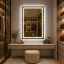 Ver imagem 6 de Espelho LED Retangular Touch 3 Cores de Luz para Banheiro 80x60 cm Bivolts 110/220V