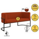 Ver imagem 2 de Sofá Namoradeira 2 Lugares Moderna Base Metal Black – Balaqui Cor:terracota