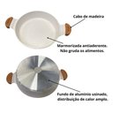 Ver imagem 2 de Frigideira Marmorizada Alça de Madeira e Alumínio 4,7 L - Bege