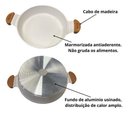 Ver imagem 2 de Frigideira Marmorizada Alça de Madeira e Alumínio 4,7 L - Bege