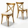 Cadeiras de Jantar Estofadas Prime Wood com Encosto em X - Cor Mel (kit com 6 Cadeiras) - 1
