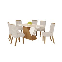 Mesa Jantar Epic 180 6 Cadeiras Malu Linho - Henn - 1