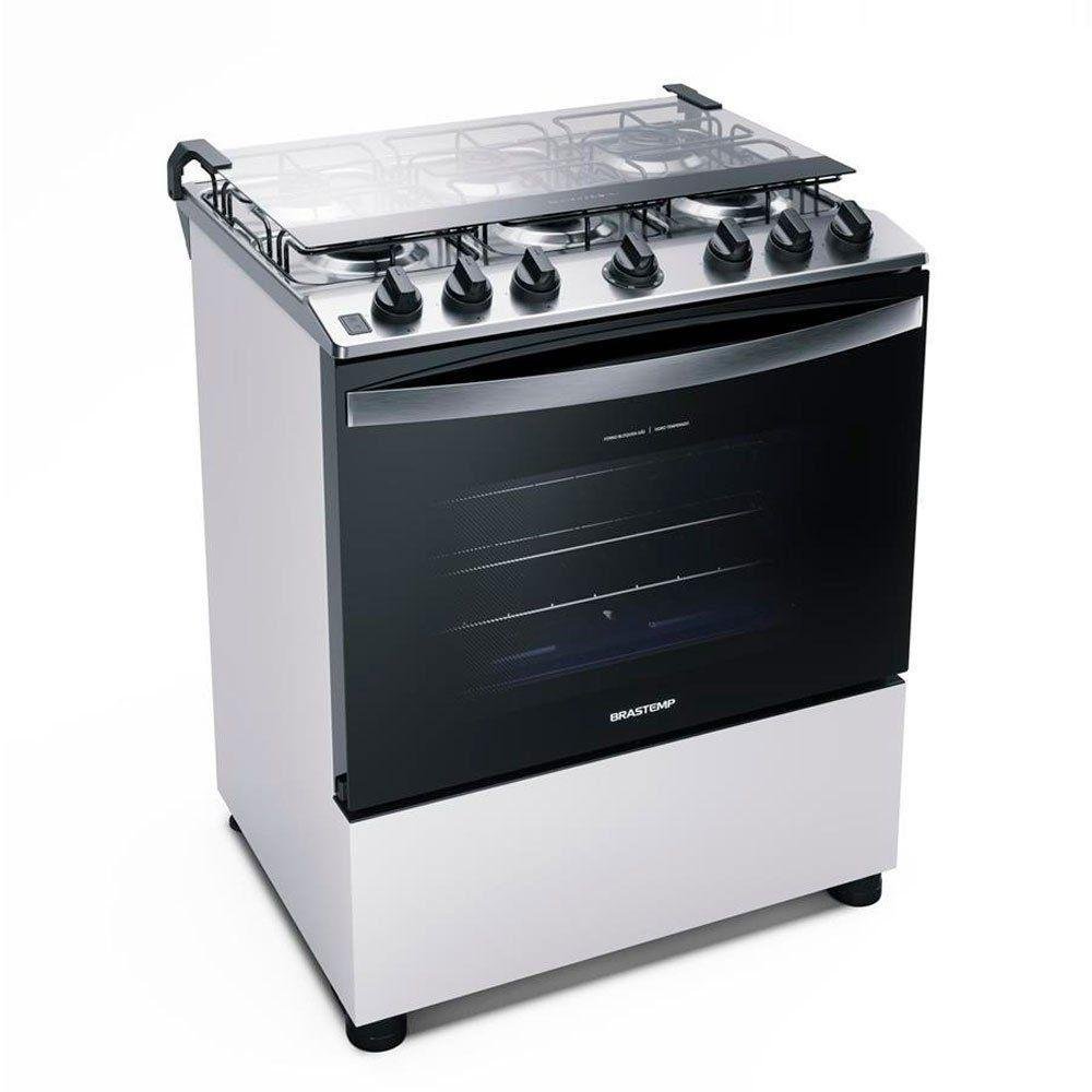 Fogão 6 Bocas Acendimento Automático Brastemp Branco Bivolt Menor preço em Fogão 6 Bocas Acendimento Automático Brastemp Branco Bivolt