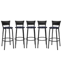 Ver imagem 1 de Kit 5 Banquetas para Bancada Banco Alto Junco Preto Balcão Cozinha Gourmet Bar Área de Lazer Piscina