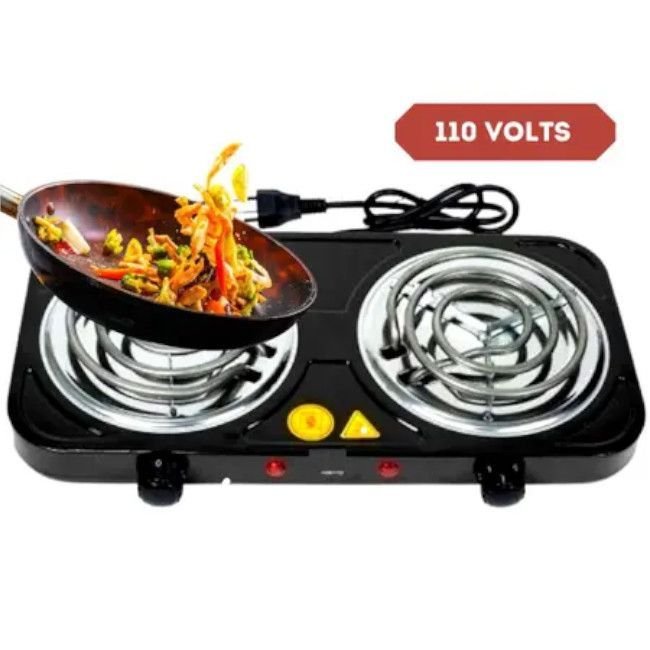 Super Fogão Cooktop Aspiral Fogareiro Disco Elétrico 2 Bocas 5 Temperaturas Portátil - 5