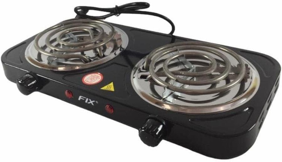 Super Fogão Cooktop Aspiral Fogareiro Disco Elétrico 2 Bocas 5 Temperaturas Portátil - 3