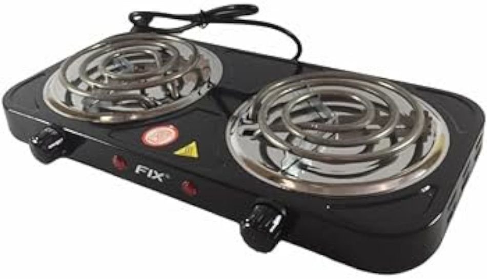 Super Fogão Cooktop Aspiral Fogareiro Disco Elétrico 2 Bocas 5 Temperaturas Portátil - 1