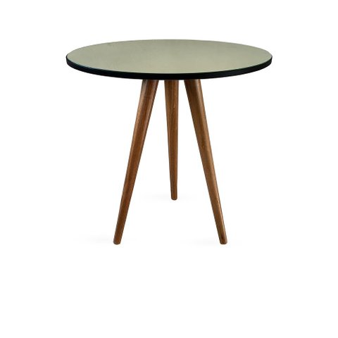Mesa Lateral De Canto Tripé 50x50cm Espelhada Preto
