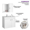 Ver imagem 3 de Gabinete para Banheiro com Cuba e Espelheira Munique Branco