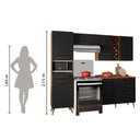 Ver imagem 5 de Armário de Cozinha Completa com Adega 7 Portas 4 Gavetas Favorita Preto/nature