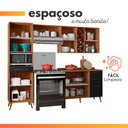 Ver mais imagens de Armário de Cozinha Completa com Adega 7 Portas 4 Gavetas Favorita Preto/Nature