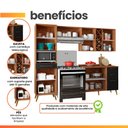Ver imagem 4 de Armário de Cozinha Completa com Adega 7 Portas 4 Gavetas Favorita Preto/Nature