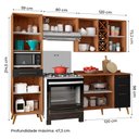 Ver imagem 4 de Armário de Cozinha Completa com Adega 7 Portas 4 Gavetas Favorita Preto/nature