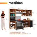 Ver imagem 3 de Armário de Cozinha Completa com Adega 7 Portas 4 Gavetas Favorita Preto/Nature