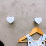 2 Ganchos de Parede Infantil Decoração Bebê Coração 2cabb15:azul - 2