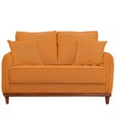 Ver imagem 2 de Kit Sofa Sena 2 e 3 Lugares Base de Madeira para Sala Hotel Linho Terra Cota