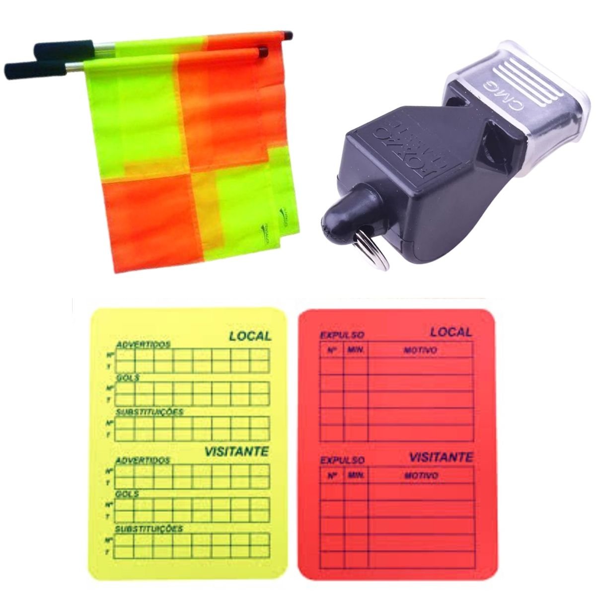 Kit Arbitragem Apito Fox 40 Classic CMG Cartão Bandeirinha - 2