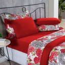 Ver imagem 3 de Edredom Malha 100% Algodão Primavera 1 Peça Queen - Floral Vermelho