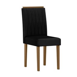 Conjunto Mesa de Jantar 1,20m Anitta Tampo em Mdf com Vidro e 4 Cadeiras Ana Imbuia/preto/ja03 - New - 2