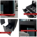 Ver mais imagens de Mesa de Escritório Ditália 4 Gav C/tampo Vidro Pe-150 Cor:preto