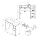 Ver imagem 2 de Mesa de Escritório Ditália 4 Gav C/tampo Vidro Pe-150 Cor:preto