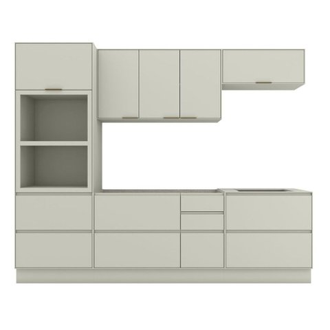 Cozinha Completa Fineze 6 Portas 8 Gavetas 100% MDF Areia Hp - Henn