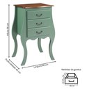 Ver imagem 4 de Cômoda Bombê Grande de Madeira com 3 Gavetas - Verde Kalle com Tampo Imbuia Glazer