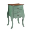 Ver imagem 2 de Cômoda Bombê Grande de Madeira com 3 Gavetas - Verde Kalle com Tampo Imbuia Glazer