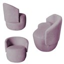 Ver imagem 2 de Kit Namoradeira + 2 Poltronas Decorativa Beatriz Orgânica Veludo Rosê