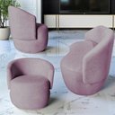Ver imagem 1 de Kit Namoradeira + 2 Poltronas Decorativa Beatriz Orgânica Veludo Rosê