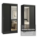 Ver imagem 6 de Conjunto 2 Guarda-Roupas 4 Portas de Correr com 2 Espelhos Preto Tokio Madesa